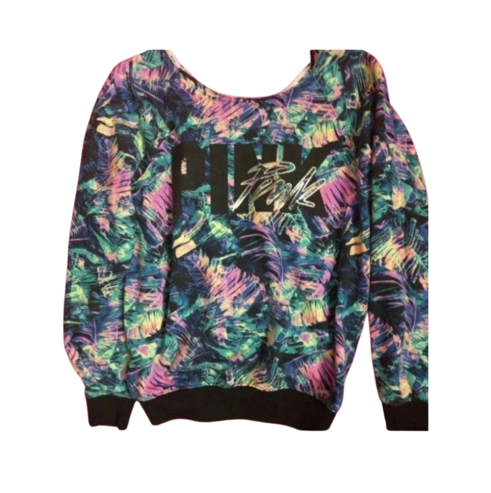 Victoria's Secret‎ rainbow slouchy/ off the shoulder sweater, splatter. Xs